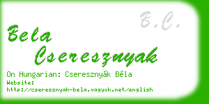 bela cseresznyak business card